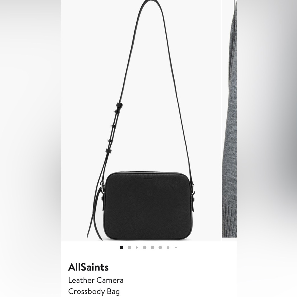 Used. All saints leather camera crossbody bag.
